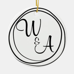 Monograma para casal Estilo Rústico Bauernhof Keramik Ornament