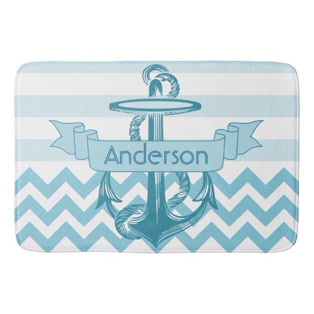 Monogramed Anker Badematte (Vorderseite)