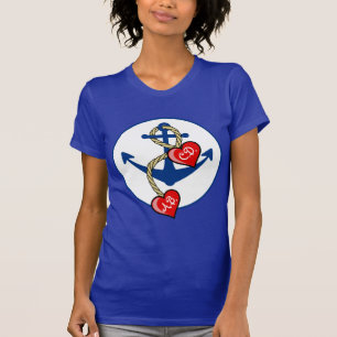 Monogramed Anker mit Herzen T-Shirt