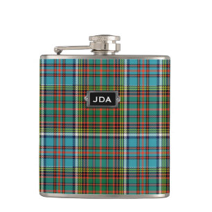 Monogramed Clan-Andersontartan-karierte Flasche Flachmann