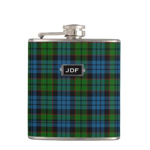 Monogramed Clan Fletcher Tartan-karierte Flasche Flachmann