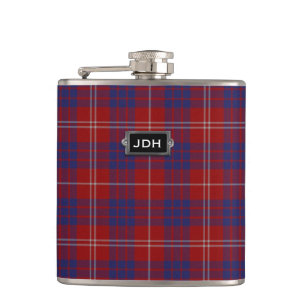 Monogramed Clan-Hamiltontartan-karierte Flasche Flachmann