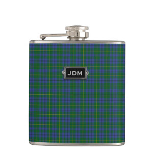 Monogramed Clan-Johnstontartan-karierte Flasche Flachmann