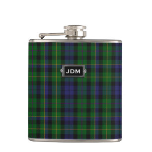 Monogramed Clan MacBride Tartan-karierte Flasche Flachmann