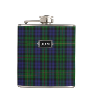 Monogramed Clan MacEwen Tartan-karierte Flasche Flachmann