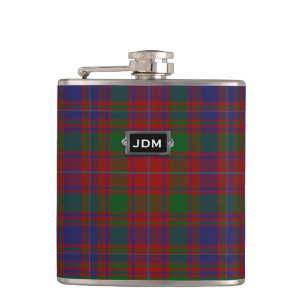 Monogramed Clan MacIntyre Tartan-karierte Flasche Flachmann