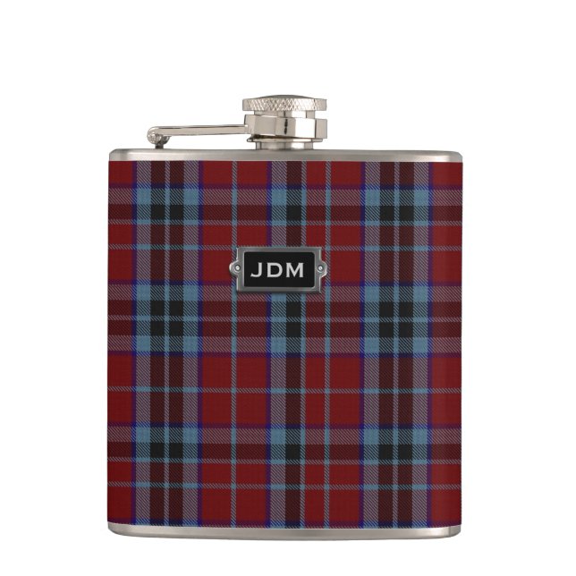 Monogramed Clan MacTavish Tartan Kariert Flask Flachmann (Vorderseite)