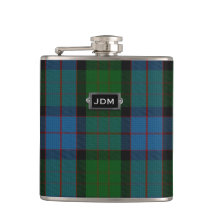 Monogramed Clan MacWilliam Tartan-karierte Flasche