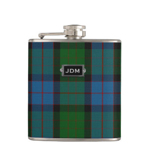 Monogramed Clan MacWilliam Tartan-karierte Flasche Flachmann