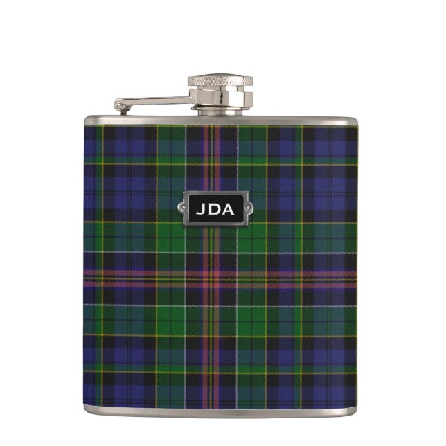 Monogramed ClanAllisontartan-karierte Flasche Flachmann (Vorderseite)