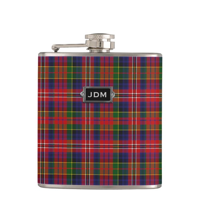 Monogramed ClanMacPhersontartan-karierte Flasche Flachmann (Vorderseite)
