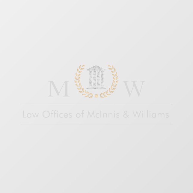 Monogramed Courthouse Fensteraufkleber (Blatt)