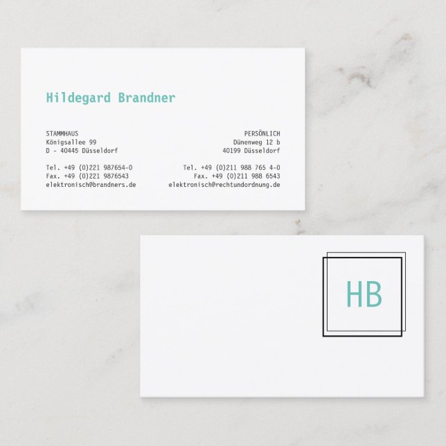 Monogramed Goot to Read Visitenkarte (Vorne/Hinten)