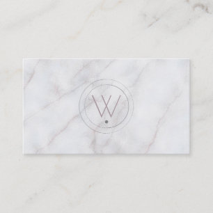 Monogramed Luxe Gray Marble Visitenkarte