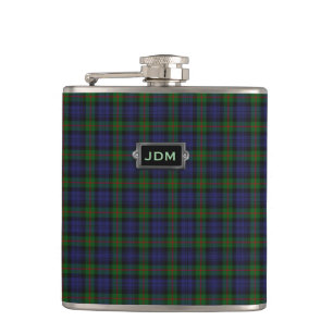 Monogramed Murray Tartan-karierte Flasche Flachmann
