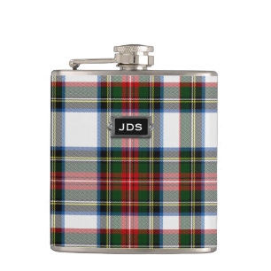 Monogramed Stewart Kleidertartan-karierte Flasche Flachmann