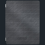 Monogramierte dunkelgraue Karbon-Faser Metallic Te iPad Hülle<br><div class="desc">Eleganter,  dunkelgrauer Hintergrund aus Kohlenstofffaser und metallischer Textur. Anpassbare Monogramm.</div>