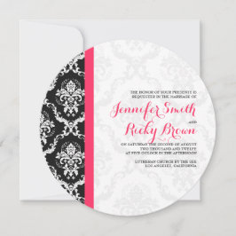 Monogramierte elegante Schwarz-Weiß-Hochzeit Einladung