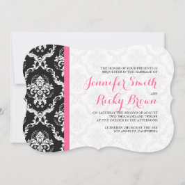 Monogramierte elegante Schwarz-Weiß-Hochzeit Einladung