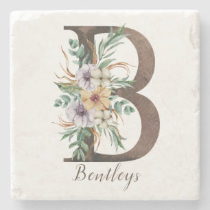 Monogramierter Personalisierter Stone-Untersetzer Steinuntersetzer