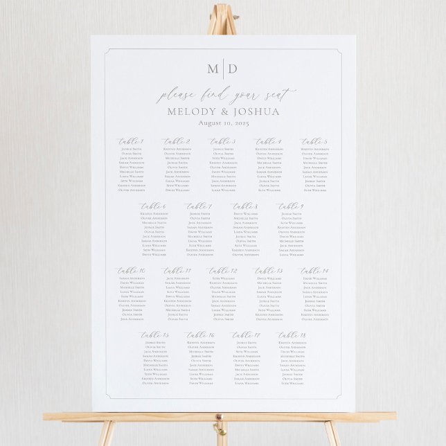 Monogramm 18 Tische für den Sitzplatz Poster (Von Creator hochgeladen)