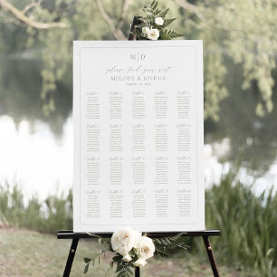 Monogramm 20 Tische Finde Deinen Platz Sitzplan Poster