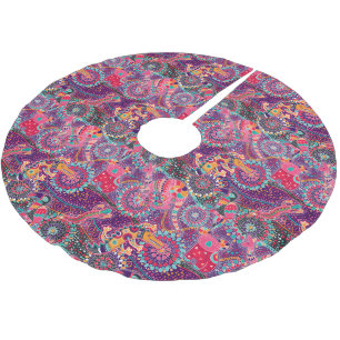 Monogramm 2 des ethnische Art-Tiermuster-  Polyester Weihnachtsbaumdecke