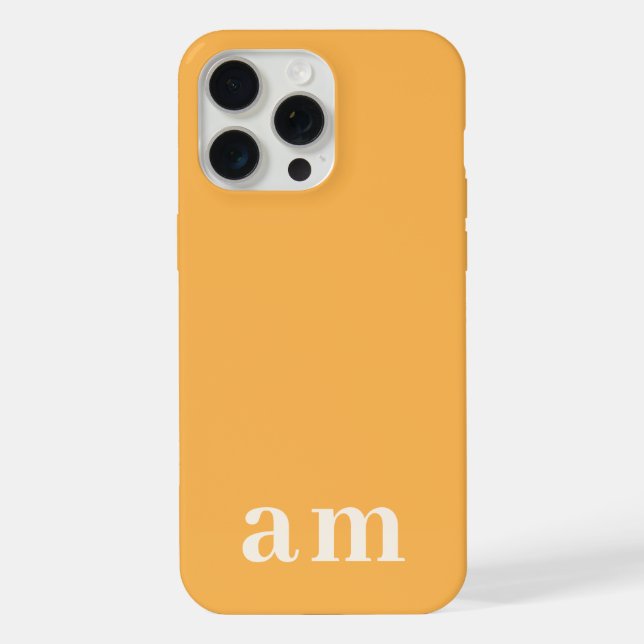 Monogramm 2 Initialen Gelb-Orange Minimalistisch iPhone Hülle (Rückseite)