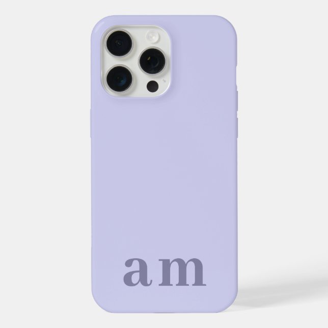 Monogramm 2 Initialen Heather Blau Minimalistisch iPhone Hülle (Rückseite)