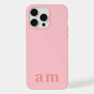 Monogramm 2 Initialen Rosa Minimalistisch iPhone 15 Pro Max Hülle
