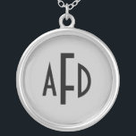 Monogramm 3 erster Schriftart Versilberte Kette<br><div class="desc">Monogramm diese Halskette mit Ihren drei Initialen. Macht ein großartiges Geschenk für alle Frauen.</div>