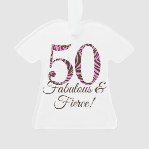 Monogramm 50. Geburtstag Fabulous & Fierce Ornament