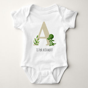 Monogramm-A-Alligator Baby Strampler