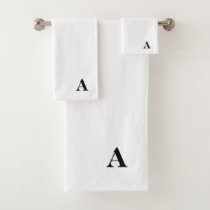 Monogramm A auf weiß Badhandtuch Set