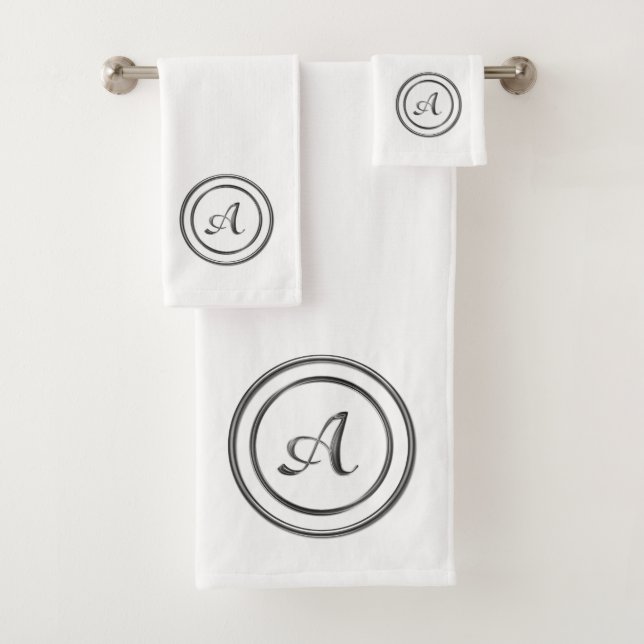 Monogramm "A" Badhandtuch Set (Insitu)