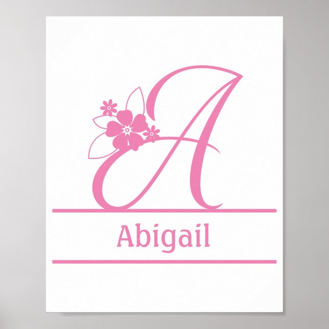 Monogramm A, Buchstabe A, Anfangsbuchstabe A, Flor Poster (Vorne)