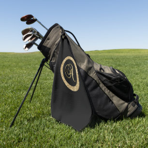 Monogramm A, elegante goldene Schrift Golfhandtuch