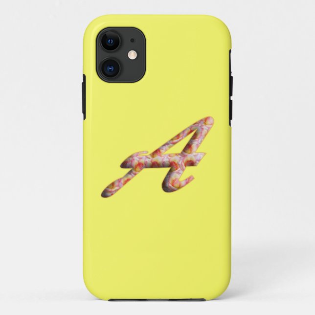 Monogramm A im Rosenmuster für iPhone 5 Hülle (Rückseite)