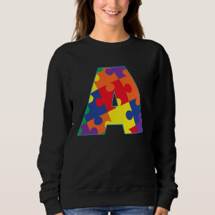 Monogramm A in mehrfarbigen Puzzleteilen Sweatshirt