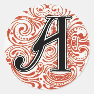 Monogramm "A" in Rot - Aufkleber