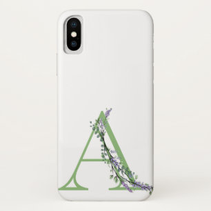 Monogramm A Lavendel Eucalyptus Case-Mate iPhone Hülle