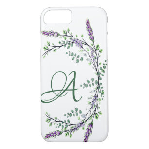 Monogramm A Lavendel Eucalyptus Case-Mate iPhone Hülle