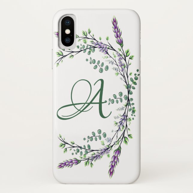 Monogramm A Lavendel Eucalyptus Case-Mate iPhone Hülle (Rückseite)