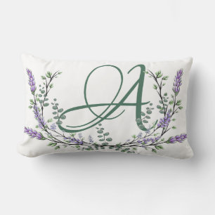 Monogramm A Lavendel Eucalyptus Lendenkissen
