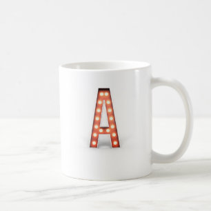 Monogramm A Marquee-Leuchten Tasse