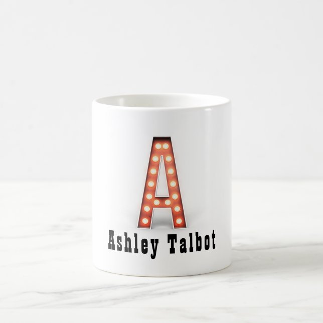 Monogramm A Marquee Lichter Personalisiert Kaffeetasse (Mittel)