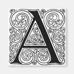 Monogramm 'A' mit Schwüngen - Magnet