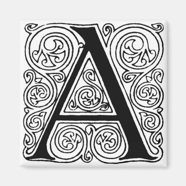 Monogramm "A" mit Wirbel - Magnet (Vorne)