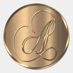 Monogramm A NONMETALLIC Bronze Umschlag Aufkleber