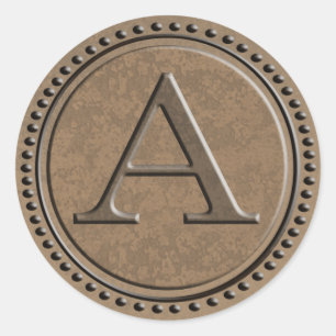 Monogramm A Runder Aufkleber